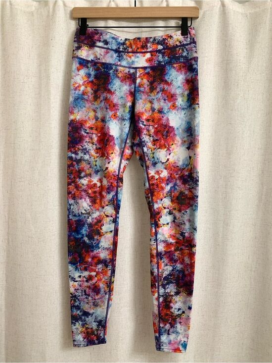 Athleta Pants - Athleta Hypersonic Sonar Ember Multicolor Vibrant Floral Abstract Leggings Small
